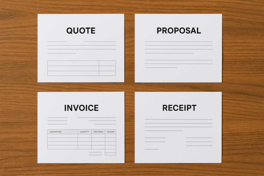 The Difference Between Quotes, Invoices, Proposals, and Receipts
