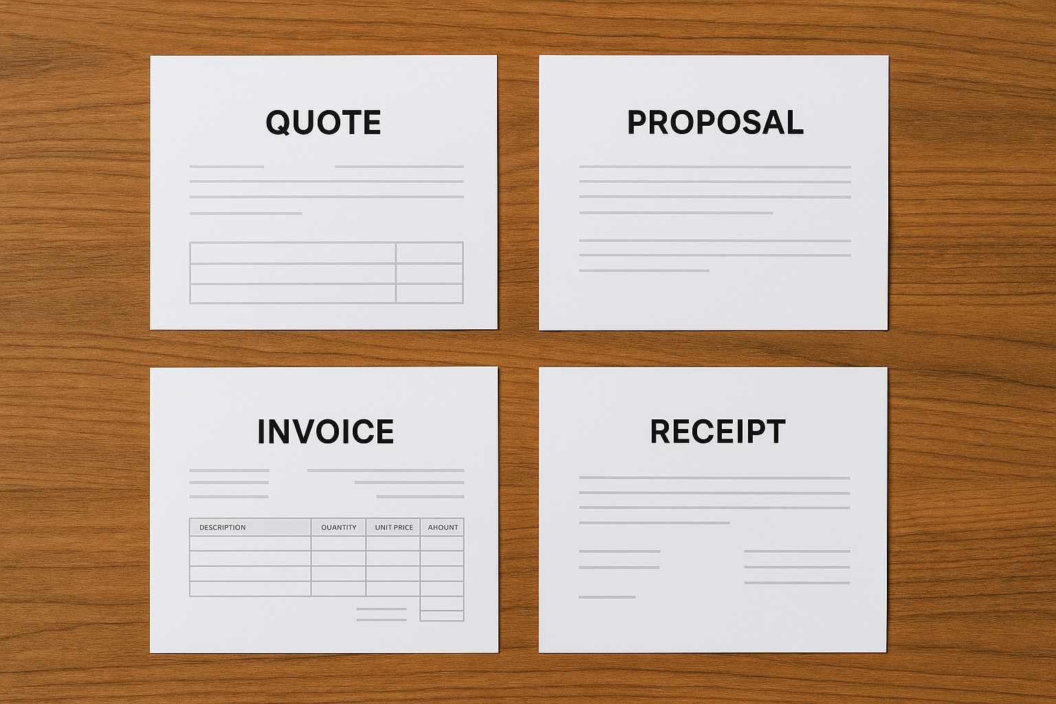 The Difference Between Quotes, Invoices, Proposals, and Receipts